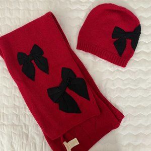 Kate spade bow hat and scarf